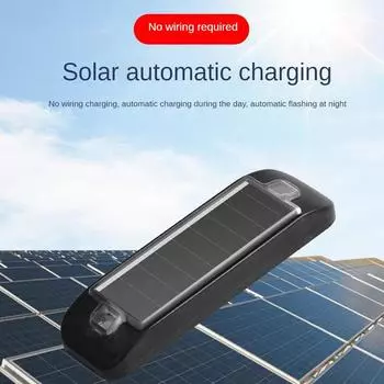 Автомобильная сигнализация Предупреждение Солнечный свет вспышка светодиодный фонарь поддельные системы безопасности противоугонный знак 12 В водонепроницаемый автомобиль сменные аксессуары