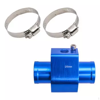 Автомобильная соединительная труба для измерения температуры воды, простая установка, прочная длина 6,8 см с хомутами для шлангов 26mm Blue