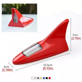 Автомобильная солнечная энергия светодиодный фонарь для предотвращения столкновений плавник акулы антенна предупреждающая вспышка лампа украшение автомобиля антенна наклейка чёрный