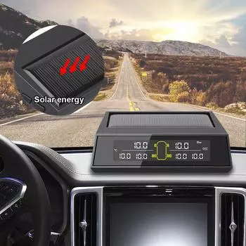 Автомобильная солнечная энергия TPMS Автомобильная электрика Система контроля давления в шинах 6 шт./компл. ЖК-цветной экран Внешний датчик контроля давления в шинах Диапазон