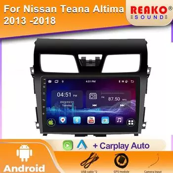Автомобильная стереосистема 2 Din Android для Nissan Altima Teana 2013-2017 Автомобильное радио WIFI GPS 4G Carplay Навигация Мультимедийный проигрыватель Головное устройство 4 core 1GB+32GB carplay