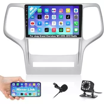 Автомобильная стереосистема 2Din для JEEP Grand Cherokee WK2 2014-2022, Android 12, мультимедийный плеер Viedo, GPS, CarPlay Navi, 10 дюймов 4-core 1+32CP