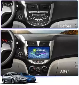 Автомобильная стереосистема Acodo для Hyundai Accent 2010 - 2017 Android 12 Player с рамкой Plug and Play IPS экран Carplay FM WIFI BT радио