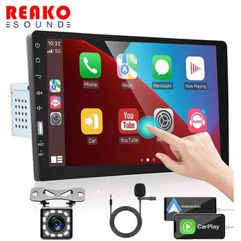 Автомобильная стереосистема REAKOSOUND 1 Din, 9 дюймов, MP5, сенсорный экран, универсальный автомобильный мультимедийный плеер с Bluetooth, FM-приемник, поддержка камеры заднего вида 7120C 7120C 9 mic 12led