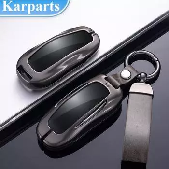 Автомобильный ключ сумка металл цинковый сплав автомобильный пульт дистанционного ключа чехол оболочка брелок для Tesla Model 3/Y брелок протектор аксессуары A Style серый