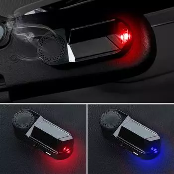 Автомобильная светодиодная беспроводная противоугонная лампа на солнечных батареях с ароматерапевтическим мигающим светом, светодиодная сигнализация, поддельный противоугонный декоративный свет красный