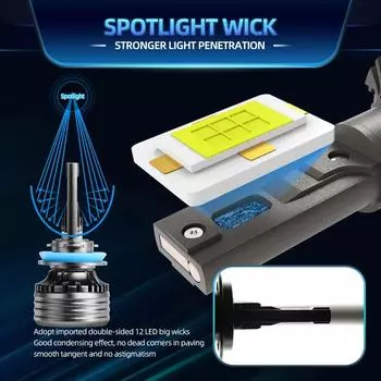 Автомобильная светодиодная фара 9-36 В, широкополосная, стабильное напряжение, лампа H7 H11 CSP 3570, 70 Вт, высокая яркость, медная трубка, фара для мотоцикла H11