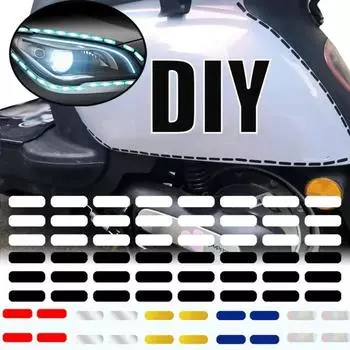 Автомобильная светоотражающая наклейка Автомобильная декоративная пунктирная линия светоотражающая наклейка Электромобиль Пунктирная линия Наклейка для блокировки царапин 1 sheet