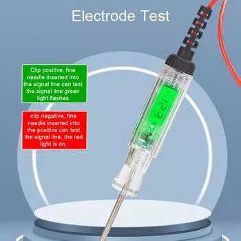 Автомобильная тестовая ручка, схема ЖК-дисплея, напряжение включения, обнаружение положительных и отрицательных полюсов, батарея ручки разноцветный