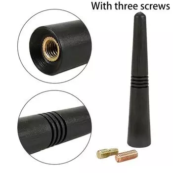 Автомобильная универсальная многофункциональная металлическая алюминиевая черная радиоантенна 3,5-дюймовая радио модифицированная короткая антенна из алюминиевого сплава с 3 винтами