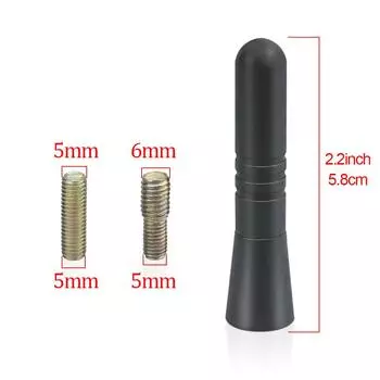 Автомобильная универсальная радиоантенна 2,2 дюйма металлическая алюминиевая AM/FM радио модифицированная короткая антенна из алюминиевого сплава с винтами Antena Coche чёрный