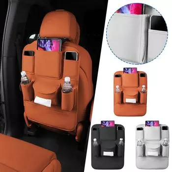 Автомобильная универсальная сумка для хранения на спинке сиденья, большая вместимость, глубокие карманы, ремни, удваивает пространство сзади для Lixiang L7 L8 L9 2024 20 S6G4 оранжевый