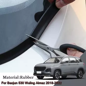 Автомобильная уплотнительная полоса, спойлер на лобовое стекло, наполнитель, защита края, уплотнитель, наклейка, аксессуар для Baojun 530 Wuling Almaz 2018-2022 чёрный