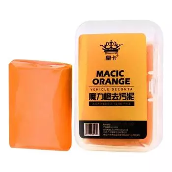 Автомобильная волшебная глина для очистки грязи, высококачественный очиститель для автомобильных деталей, средство для удаления грязи с ящиком для хранения автомобильных аксессуаров оранжевый