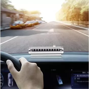Автомобильная временная парковочная карта, вращающийся номерной знак телефона, алюминиевые наклейки, парковочная остановка в автомобильном Стайлинге, автоаксессуары чёрный