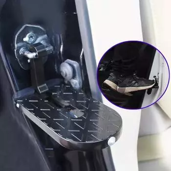 Автомобильная вспомогательная педаль, авто дверная защелка, крючок, педаль из алюминиевого сплава, универсальный автомобильный багажник на крышу, аксессуары для удлинения ступеньки серебряный