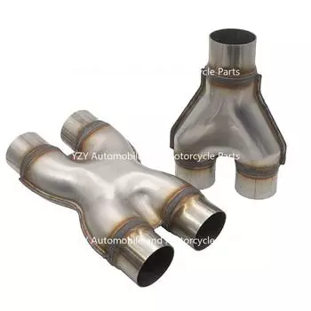 Автомобильная выхлопная труба из нержавеющей стали 409, модифицированная Y-образная, трехходовая, HX, четырехходовая, соединительная труба 51 57 63 76 мм