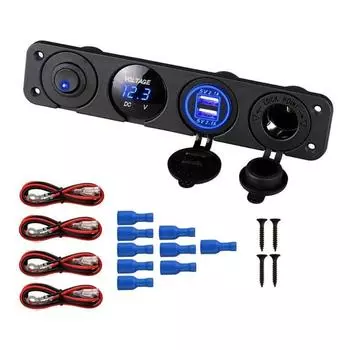 Автомобильная зарядка 4 в 1 Встроенная Четыре отверстия Автомобильная зарядка Давление Переключатель Материнское сиденье