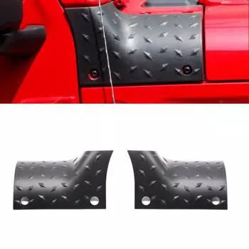 Автомобильная защита стойки А, капот двигателя, обтекатель, угол обертывания для Jeep Wrangler JL Gladiator JT 2018-2024 Sport Sahara Rubicon чёрный