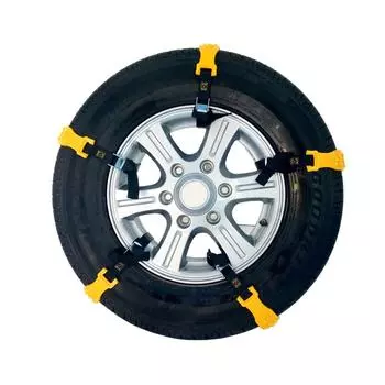 Автомобильная зимняя шинная цепь расширенная противоскользящая говяжья утолщенная противоскользящая зимняя наружная аварийная цепь для колес шинный кабельный ремень жёлтый
