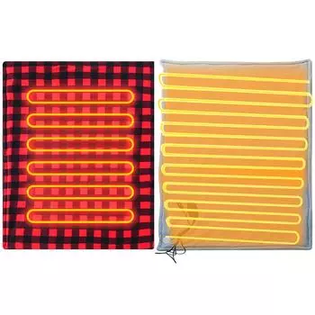 Автомобильное электрическое одеяло с подогревом, одеяло для тела, быстрое нагревание, 12 В, мягкий нагревательный коврик, 9 регулируемых температур для кемпинга в машине красный