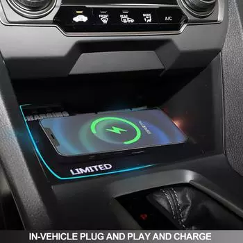 Автомобильное беспроводное зарядное устройство для Honda Civic X 10-го 11-го поколения 2016-2023 Аксессуары Держатель для быстрой зарядки мобильного телефона 15 Вт Зарядная плата
