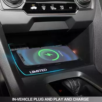 Автомобильное беспроводное зарядное устройство для Honda Civic X 10-го 11-го поколения 2016-2024, аксессуары, держатель для быстрой зарядки мобильного телефона, зарядная плата 15 Вт