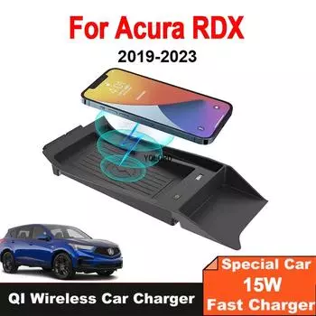 Автомобильное беспроводное зарядное устройство Qi для Acura RDX 2019 2020 2021 2022 2023 15 Вт, коврик для зарядки телефона, аксессуары для центральной консоли салона