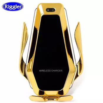 Автомобильное беспроводное зарядное устройство с автоматическим зажимом и плавным светом для Huawei P30pro Iphone11 Xr Xs Xs Max Qi 10 Вт, держатель для быстрой зарядки as picture серебряный