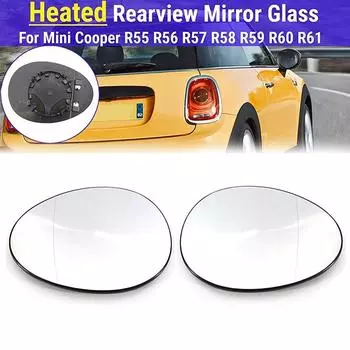 Автомобильное боковое зеркало с подогревом, стекло для Mini R55 R56 R57 R58 R59 R60 R61 COOPER CABRIO COUPE, левое и правое, автозапасные аксессуары
