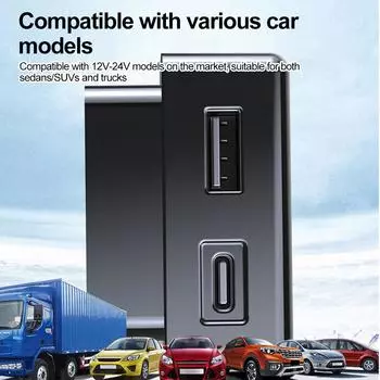 Автомобильное быстрое зарядное устройство OBD для Tesla Model 3 YXS Адаптер для зарядки мобильного телефона OBD2 Разветвитель Зарядные устройства Адаптеры Аксессуары чёрный