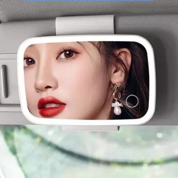 Автомобильное косметическое зеркало, автомобильный солнцезащитный козырек, универсальное светодиодное зеркало, косметическое зеркало, подвесное зеркало, светящееся зеркало 11.6cm18.3cm белый