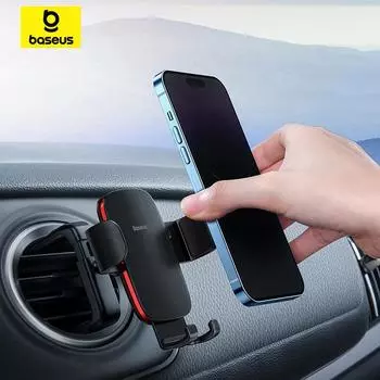 Автомобильное крепление Baseus Metal Age Gravity с круглым вентиляционным отверстием серый