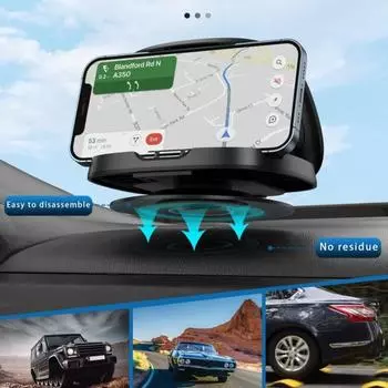 Автомобильное крепление для телефона, вращение на 360 градусов, держатель приборной панели для смартфонов, моющийся многоразовый кронштейн с