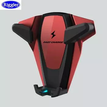 Автомобильное крепление с беспроводной зарядкой Qi для Huawei Mate20pro Iphone Xs Max Xr Xs X 8 10 Вт, кронштейн для быстрой зарядки as picture красный