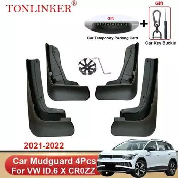 Автомобильное крыло TONLINKER для Volkswagen VW ID.6 X ID6 CROZZ 2022-брызговики, брызговики на крыло, 4 шт., аксессуары 4 Pcs Black A