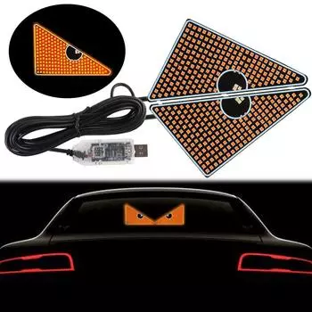 Автомобильное лобовое стекло светится гибким светодиодным мигающим светодиодным декоративным светом автомобильные аксессуары светодиодные сигнальные огни для автомобильного лобового стекла USB панель Devil Eyes Light 1Pair Y2