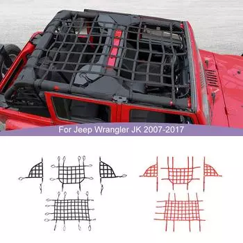 Автомобильное окно на крышу, дополнительная сетка для хранения, грузовая лямка, подходит для Jeep Wrangler JK 2007-2017, 4-дверная Side net Black