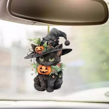 Автомобильное подвесное зеркало заднего вида, подвесное украшение со шнурком, легко повесить, авто зеркало заднего вида в форме кошки, орнамент, подвеска в виде животного 1