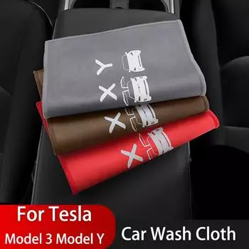 Автомобильное полотенце из микрофибры, моющая салфетка для Tesla Model 3 SXY, автомобильное полотенце из микрофибры, моющая салфетка для Tesla Model Y 3, аксессуары красный