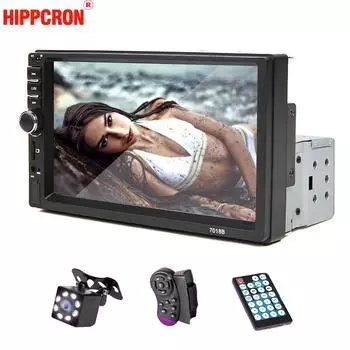 Автомобильное радио, 1 Din, Bluetooth HD, 7 дюймов, сенсорный экран, стерео, 12 В, FM, ISO, мощность, дополнительный вход, Bluetooth, USB, зеркальная связь, универсальное авторадио Radio Only