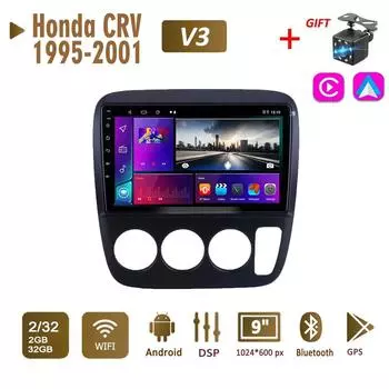 Автомобильное радио 2Din Android для Honda CRV 1995-2001, мультимедиа Carplay, авто Wi-Fi, головное устройство, стереонавигация, 2 + 32 ГБ 1+16GB