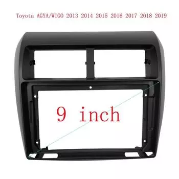 Автомобильное радио 2Din Рамка 9 дюймов для Toyota AGYA/WIGO 2013 2014 2015 2016 2017 2018 2019 Аудио Панель Отделка Панель Комплект чёрный