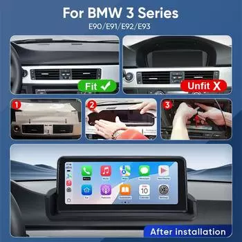 Автомобильное радио Ainavi для BMW 3 серии E90 E91 E92 2005 2006 2007 2008 2009 2010 2011 Беспроводной Carplay Android Auto Car Multimedia
