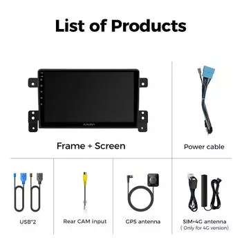 Автомобильное радио Ainavi для Suzuki Grand Vitara 3 2005-2015 Wireless CarPlay Android Auto Multimedia Player GPS 4G WiFi Autoradio 2 Din
