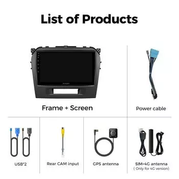 Автомобильное радио Ainavi для Suzuki Vitara 4 2014-2019 Wireless Carplay Android Auto WiFi 4G мультимедийный плеер GPS 2 Din Autoradio
