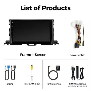 Автомобильное радио Ainavi для Toyota Highlander 2014 2015 2016 2017 2018 2019 Беспроводная Carplay Мультимедиа Android Auto Qualcomm 665