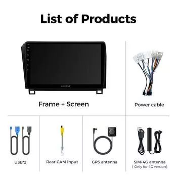 Автомобильное радио Ainavi для Toyota Tundra XK50 2007-2013 Sequoia XK60 2008-2017 Wireless Carplay Android Auto Stereo Multimedia Player
