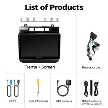 Автомобильное радио Ainavi для Volkswagen VW Touareg 2012 2013 2014 2016 2018 Wireless Carplay Android Auto Car Stereo Multimedia Player