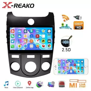 Автомобильное радио Android 12 Auto для KIA Forte Cerato 2008-2014 Мультимедийный видеоплеер GPS DVD Carplay Стерео Аудио Головное Устройство 1+32